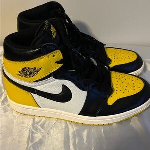 Air Jordan Yellow and Black High-Top Sneakers